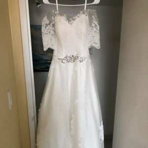 Wedding dress with vail
